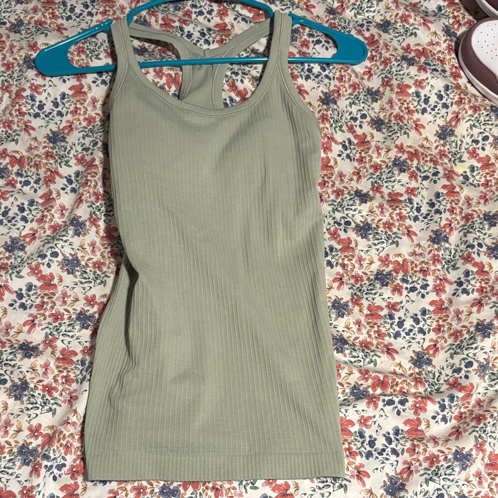 Lululemon Athletica Olive Ribbed Tank Top